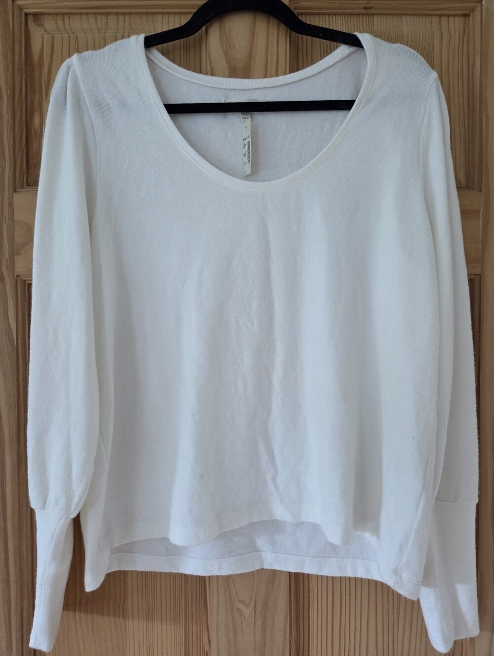 Madewell NWT Puff Sleeve Scoop Neck Top White XL  Romantic Cozy Effortless